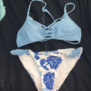 CupShe Blue Flowered Bikini